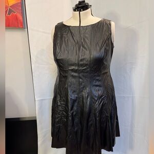Flirty Black Faux Leather Dress